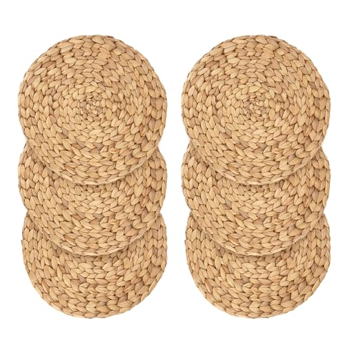 NGOSUET 6 Stück Platzsets Geflochten Rund 30 cm, Wasser Hyazinthe...