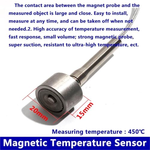 Sensor de temperatura termopar tipo K 0-450°C con cable blindado para lecturas estables 3