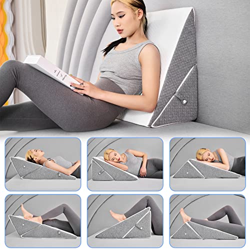 Orivin Bed Wedge Pillow For Sleeping Post Surgery Adjustable Memory Foam Bed Wedge Triangle Elevated Pillows For Medcline Acid Reflux #TOP3
