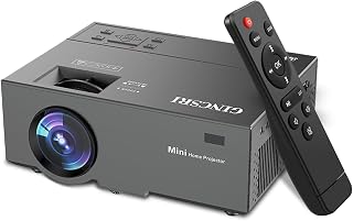 2023 GINCSRI mini Projector for iphone HD 1080P video projectors 9800 Lumens 200" home Movie Projector small portable TV proyector portatil outdoor projectir with speakers Tripod Carry Bag HDMI USB
