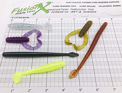 Injection Soft Plastic Fishing Lure Making Mold Kit - Injex Petite Bass - Finesse Kit - 3 Soft Plastic Injection Fishing Lure Molds Injector 6 Resin Colors - Fusionx Fishing #TOP3