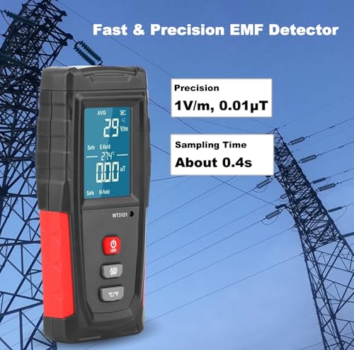 Medidor EMF portátil recargable con pantalla LCD miniatura 3