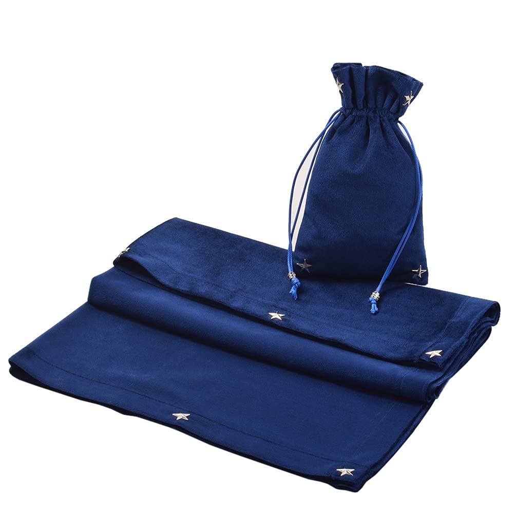 BLESSUME Tovaglia con Carta di tarocchi per Altare con Borsa dei tarocchi Divination Wicca Velvet