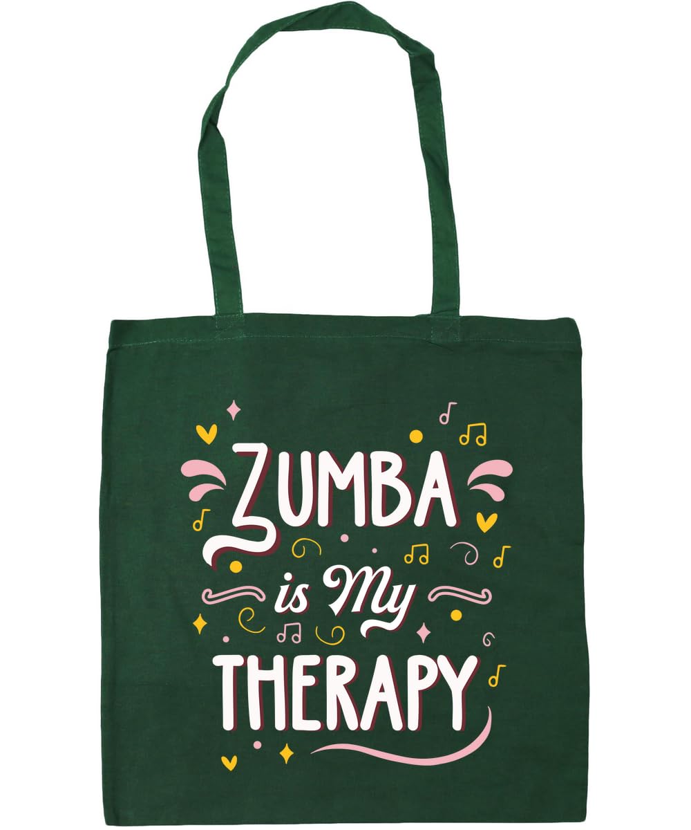 Hippowarehouse Zumba is my therapy Tote Shopping Gym Beach Bag 42cm x38cm,10 litres