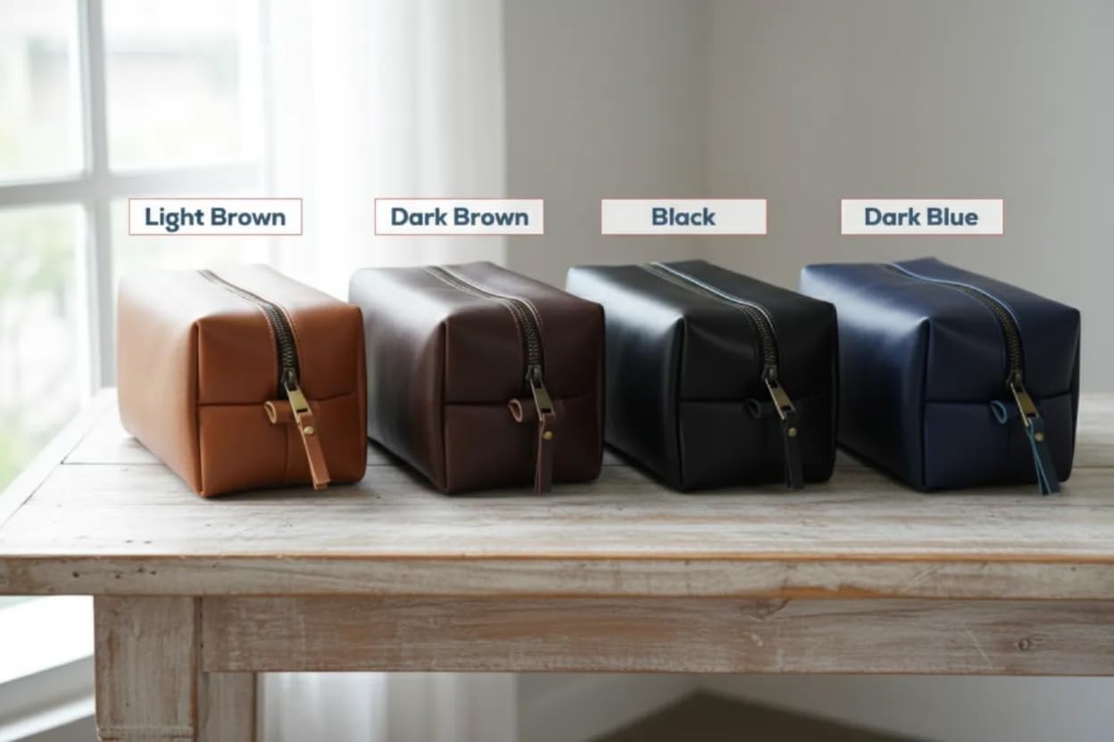 Genuine Leather Toiletry Bag, Groomsmen & Christmas Gift, Gift For Men, Mens Gifts, Personalized Travel Kit, Graduation, Fathers Day, Anniversary, Wedding, Travel Toiletry