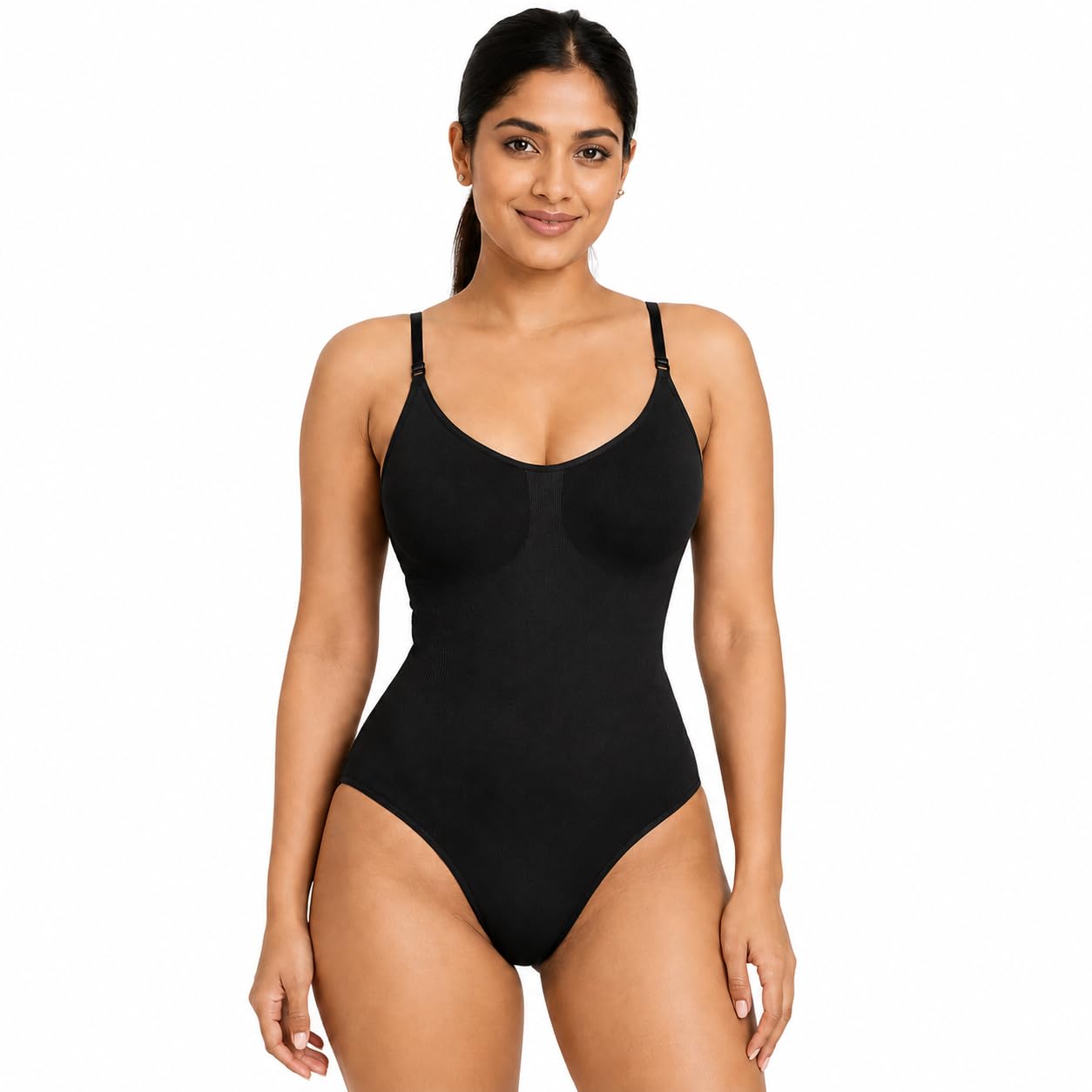 Women's Seamless Shapewear for Tummy Control | High Waist Compression Body Shaper | Slimming Sculpting Innerwear Black-image-24