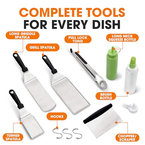 Set profesional de espátulas para parrilla y plancha, 7 piezas miniatura 6