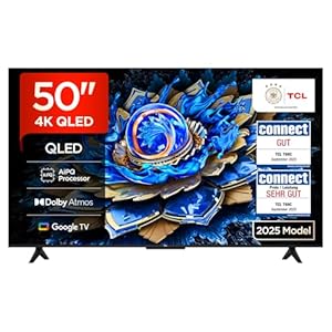 TCL 50T69C 50 Zoll QLED, Direct LED TV, 4K HDR TV, Smart Google TV (Dolby Vision & Atmos, Motion Clarity, Kompatibel mit Google Assistant & Alexa)
