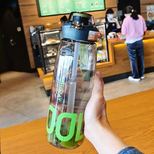 Image of THE VENTI SHOTAY COOL Unbreakable Water Bottle with Sipper BPA Free Tritian, Leak-Proof Water Bottle Ideal for Office, Sports, School, Gym (1000ML-Black)