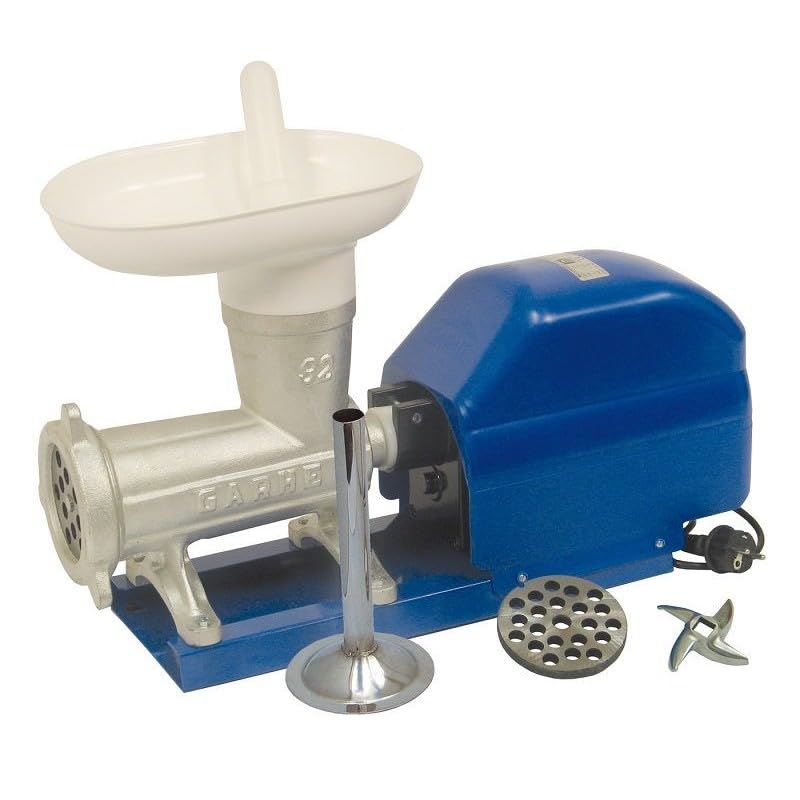 Garhe Picadora-embutidora eléctrica nº 32 de Boca Ancha sobre Base metálica. GR10 120 RPM.
