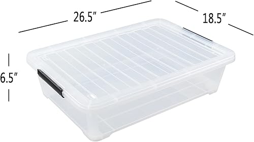 Miniatura 2 de Zopnny Paquete de 3 cajas de almacenamiento de plástico de 40 cuartos de galón, contenedor de almacenamiento grande transparente debajo de la cama