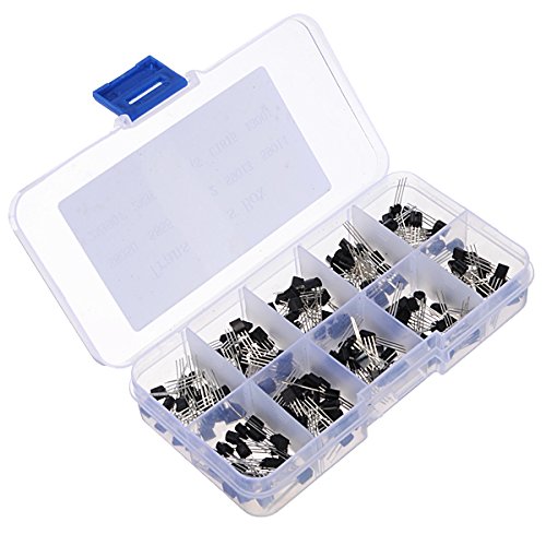 BliliDIY 5 X 200 Piezas 10 Valores Transistores Paquete Kit De Surtido De Transistores con Caja De Almacenamiento