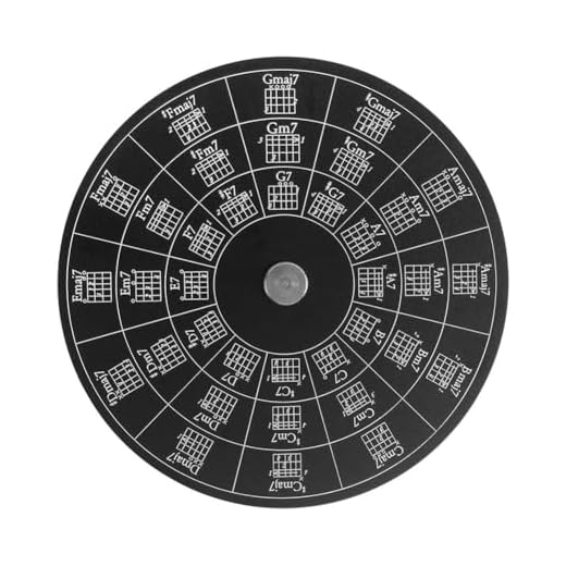 Rueda de acordes de aluminio para teoría musical y escritura de canciones, lo que permite una fácil composición y transposición de acordes principales en guitarra, ukelele y bajo
