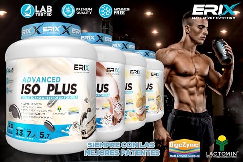 Erix NUTRICION | ISO PLUS PROTEINA | Ayuda a la Recuperación Muscular | Proteína de Suero de Alta Pureza | Para el Desarrollo Muscular | Proteinas con Aminoácidos (Black Cookies, 2 kg) - imagen 5