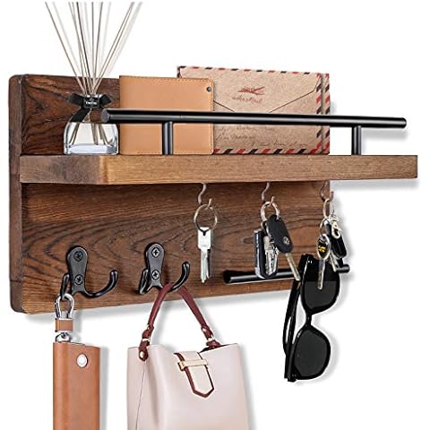 OurWarm Key Holder for Wall Decorative with 5 Key Hooks Cover