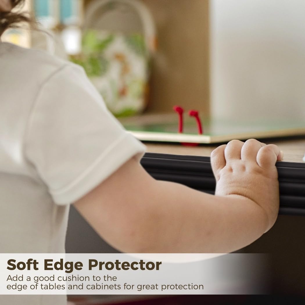 Tira protectora de borde suave con adhesivo fuerte, parachoques de esquina extra ancho para muebles, acolchado de seguridad para esquinas afiladas en mesas, armarios y escritorios