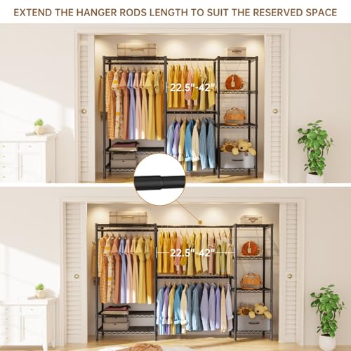 Golpart Heavy Duty Clothing Rack with Adjustable Shelves Clothes Wardrobe by Golpart - Image 2