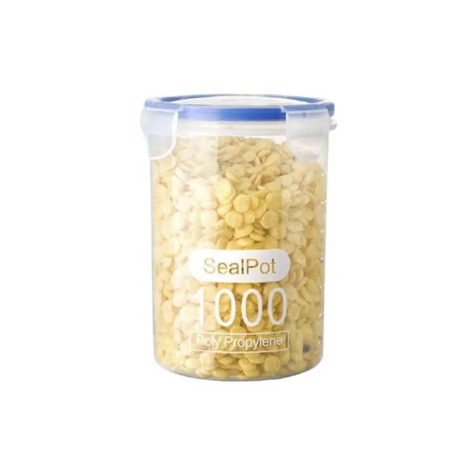 LSNNMU 4pcs Cylindrical Transparent Food Sealed Jars PP Kitchen Storage Boxes Airtight Leakproof Plastic Jar For Preserving(10 * 14.5cm)