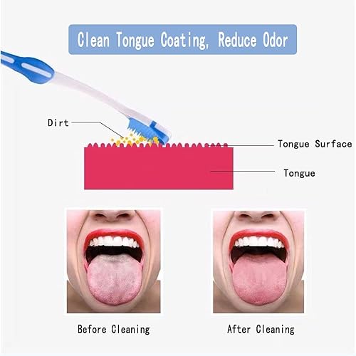 Miniatura 8 de PIVHWIR Paquete de 4 raspadores de lengua, limpiador de lengua para mantener un aliento fresco, cepillo limpiador de lengua para adultos y niños