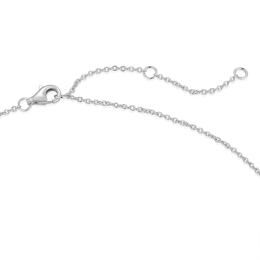 Collar con Colgante de Cruz Cristiana Corazón para Mujer de Plata de Ley 925 y Piedras Preciosas Zirconia - Longitud Cadena: 40 + 5 cm