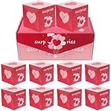 SEWOART Caja de Obsequio Explosiva para San Valentín 10 Cajas Saltarinas de Papel Plegables en Color Rosa Fucsia Diseño de Corazones Adecuado para Envolver Dulces y en Fiestas y