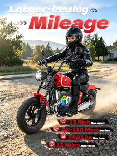 Image of ANPABO Licensed BMW 24V Kids Electric Motorcycle for Kids 5-8, Red