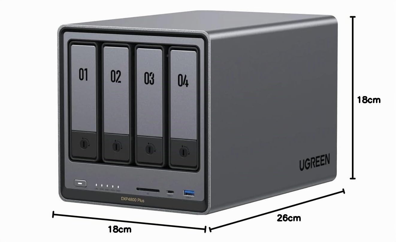 Ugreen Nasync Dxp4800 Plus 4-Bay Nas System Intel Pentium Gold 8505 8gb Ddr5 (35261)