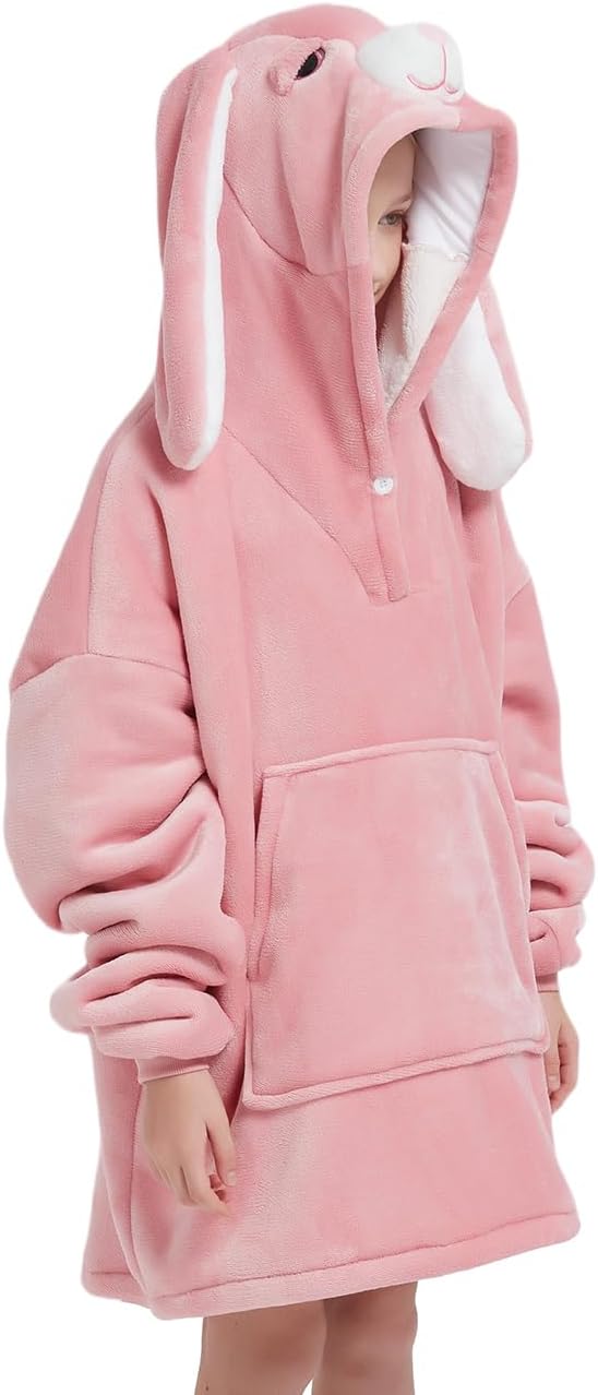 NAFLEAP Blanket Hoodie Women Girls Wearable Blanket Adult Oversized Fleece Sherpa Christmas Sweatshirt Gift for Women Kids