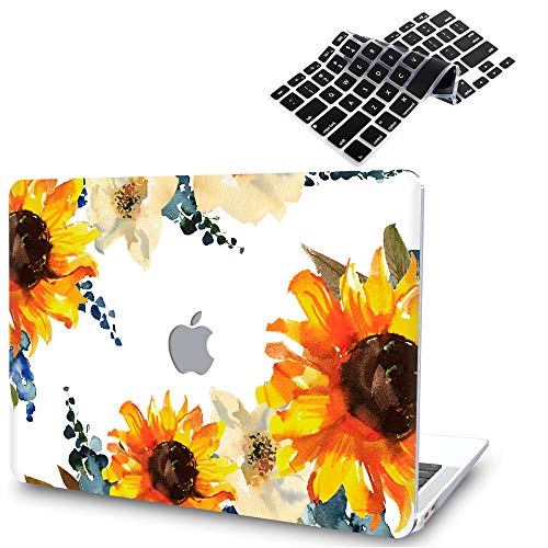 B BELK MacBook Air 13 inch Case 2020 2019 2018 Release (Model: A2179 A1932), Smooth Gradient MacBook Air 2020 Case for Mac Air 13.3 inch with Touch ID & Retina Display + 2 Keyboard Covers, Art Flower