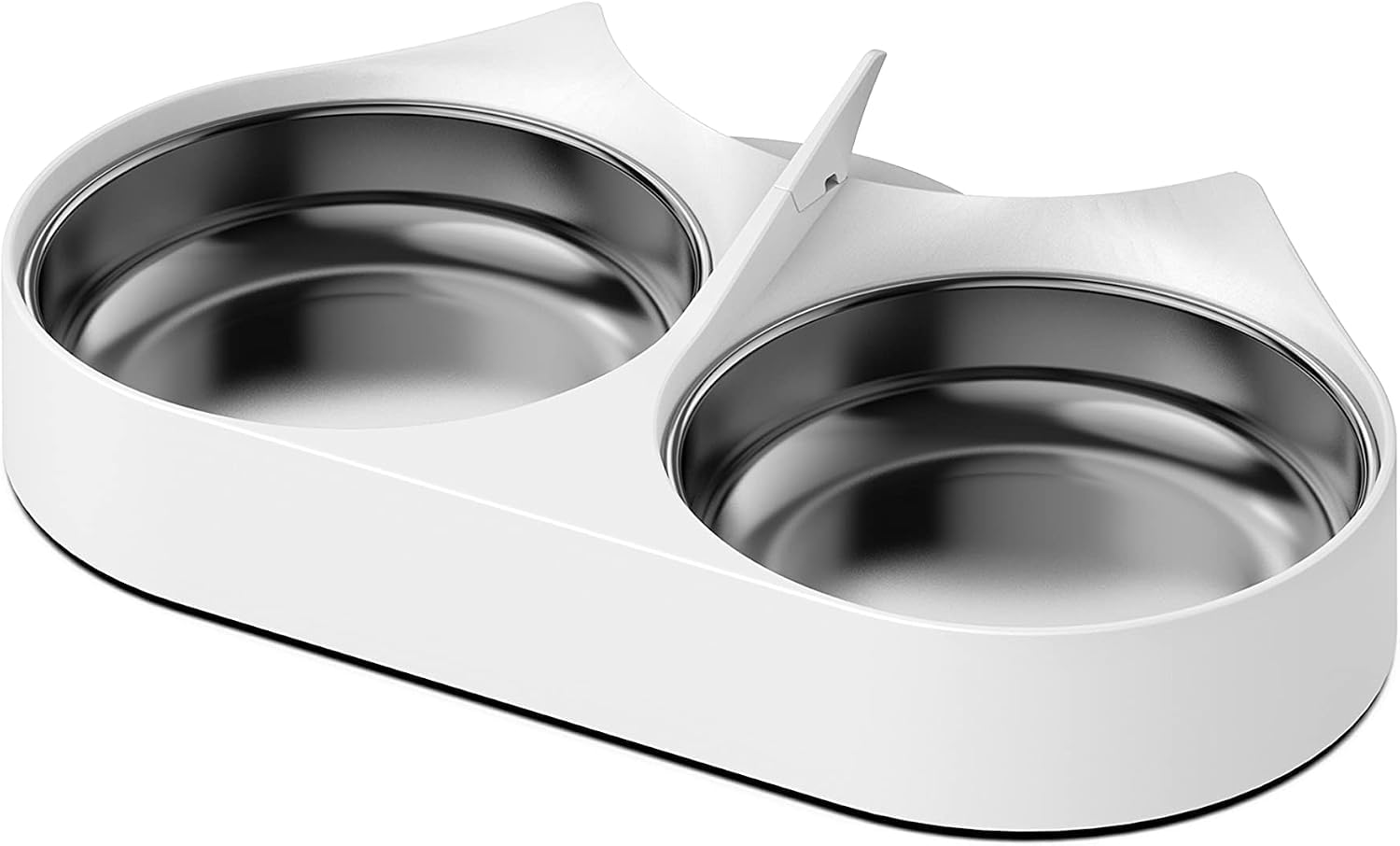 Pet Food Splitter with Stainless Steel Bowls, Automatic Cat Feeder Bowls for Two Cats or…