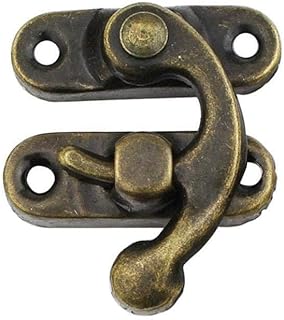 SHAPERME Set Vintage Metal Hardware Wooden Box Decorative Lock Padlock with Clasps Screws Hasp