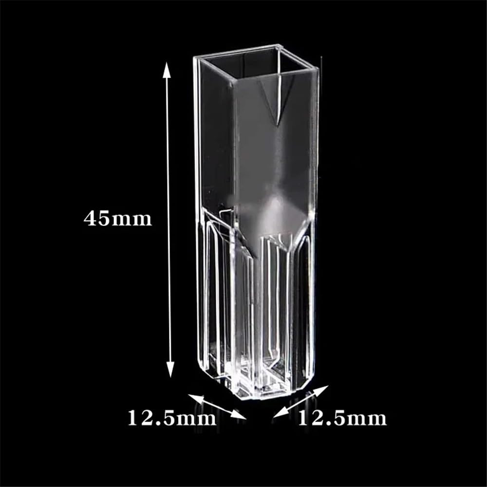 100 sztuk spektrofotometr 1,5 ml z półplastikową ścieżką optyczną, zakres 10 mm, 340 ~ 750 nm sprzęt laboratoryjny
