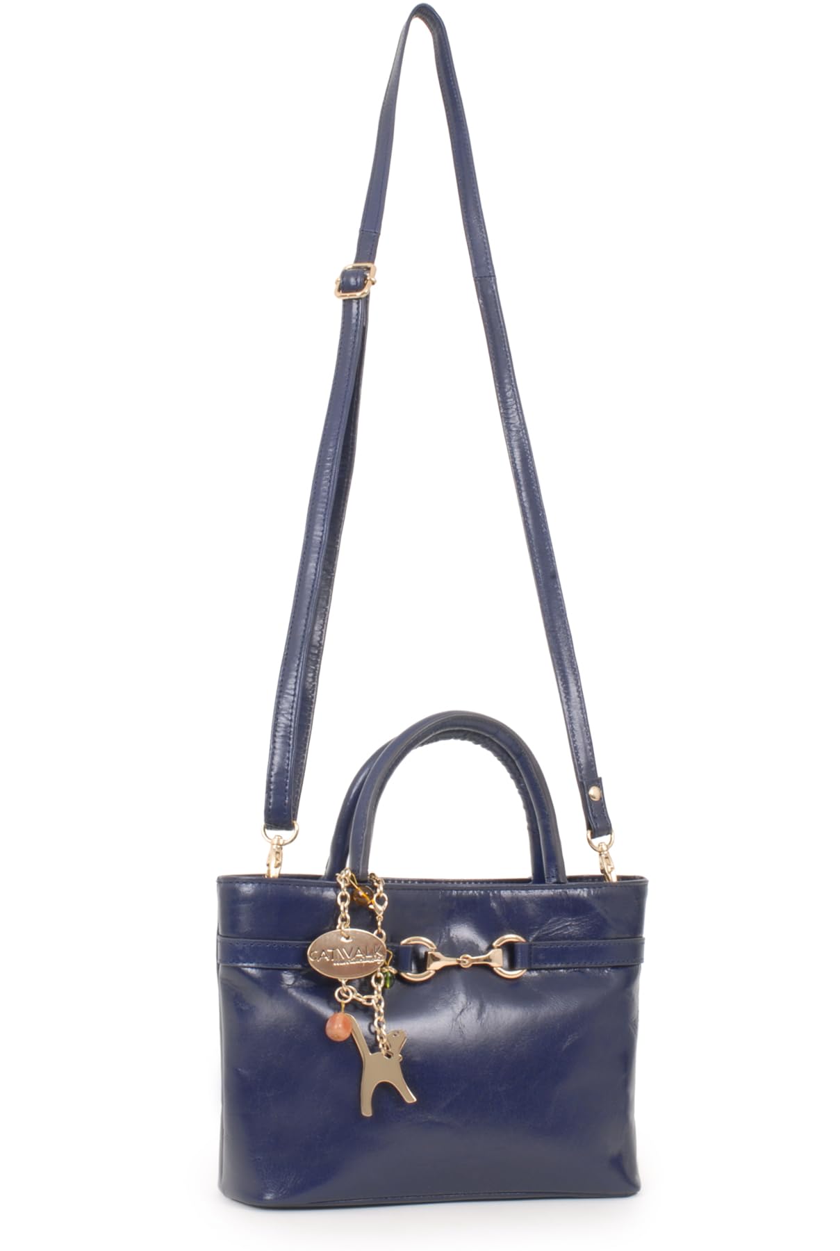 Catwalk Collection Handbags - Bolso de Mano con Correa Bandolera de Piel Auténtica - Bolso con Asa Pequeño - Bolsito Bandolera de Mujer - Camilla