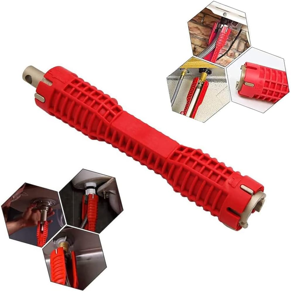 Faucet and Sink Installer, 8 in 1 Multifunctional Faucet Wrench Tool Double Head Sink Installer Tool Water Pipe Spanner Tackle For Plumbers And Homeowners