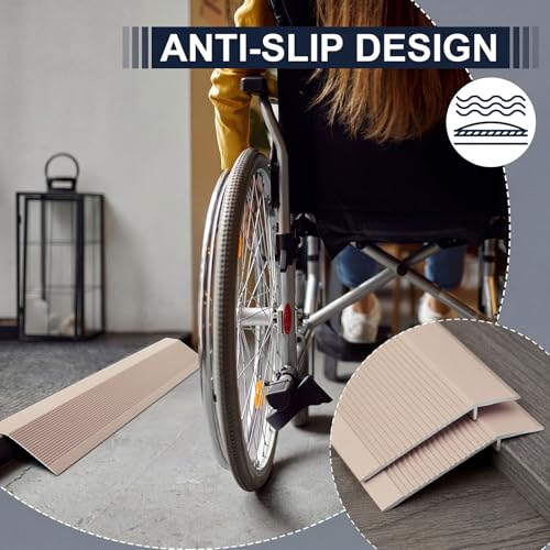 Blulu 2 Pcs Aluminum Floor Transition Strip Threshold Strip, Champagne Gold by Blulu - Used condition - Image 6