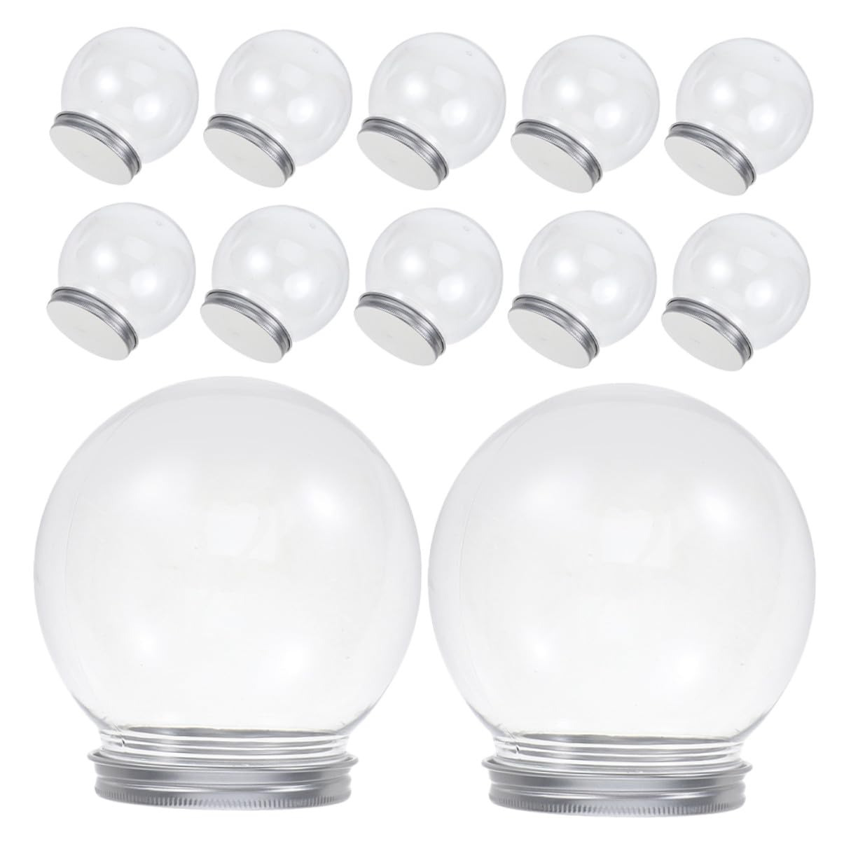 ORFOFE 12 Bolas Vacías de Esfera Transparente de Plástico 600 Ml con Tapas de Rosca para Manualidades DIY y Ambientación Navideña en Casa