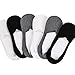 Joulli Men's No Show Socks Low Cut Non Slip Casual Boat Liners Thin Invisible Socks(6 Pack),Black, Grey, White,6-11