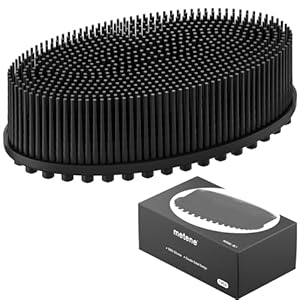 Metene Silicone Body Scrubber, Exfoliating Body Scrubber for Use in Shower,Lathers Well, Long Lasting, Soft Body Scrubber for Shower and Bath Skincare Routine(Black).