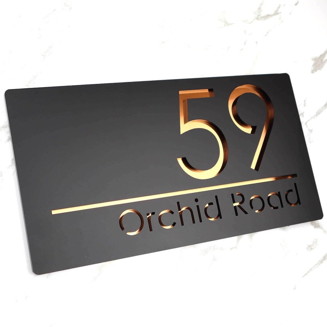 Name Plates for Home Entrance Outdoor | Water Weather Proof Matt Black Acrylic 30x15cm 3D Letters- Golden Letters, Ideal for Home, Office and Outdoor Entrances — Amazon image 9