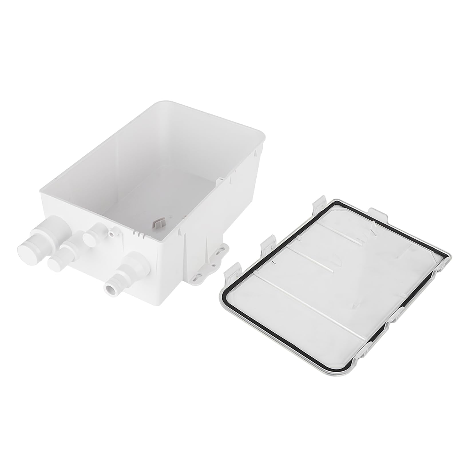 Tissting Bomba de Sentina para Ducha, 750GPH con Interruptor Flotante Automático Integrado, Caja de Drenaje con Múltiples Entradas, Cubierta Transparente G750-01 para Embarcaciones (12V)