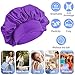 mekueeex 24 Pcs Large Hair Bonnet Wide Band Elastic Wrap Cap for Women Men Curly Natural Hair, Satin Bonnets for Sleeping, Multicolor