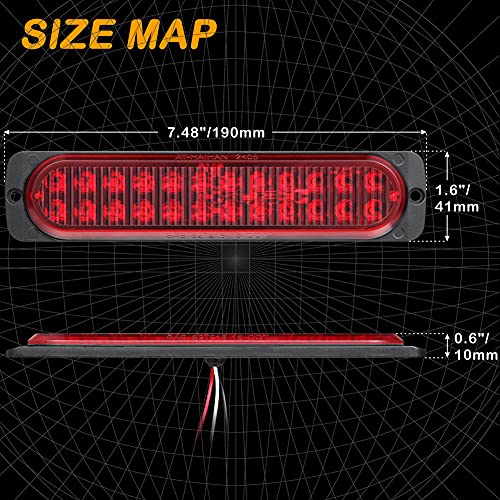 image for AT-HAIHAN Pack of 2 Aluminum Housing Red LED Trailer Stop Brake Turn T