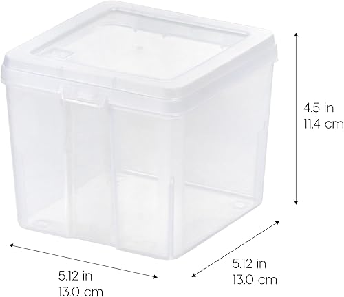 Miniatura 4 de IRIS USA - Contenedores verticales de plástico con tapa abatible para despensa, hogar, oficina, organización, organizador pequeño apilable con