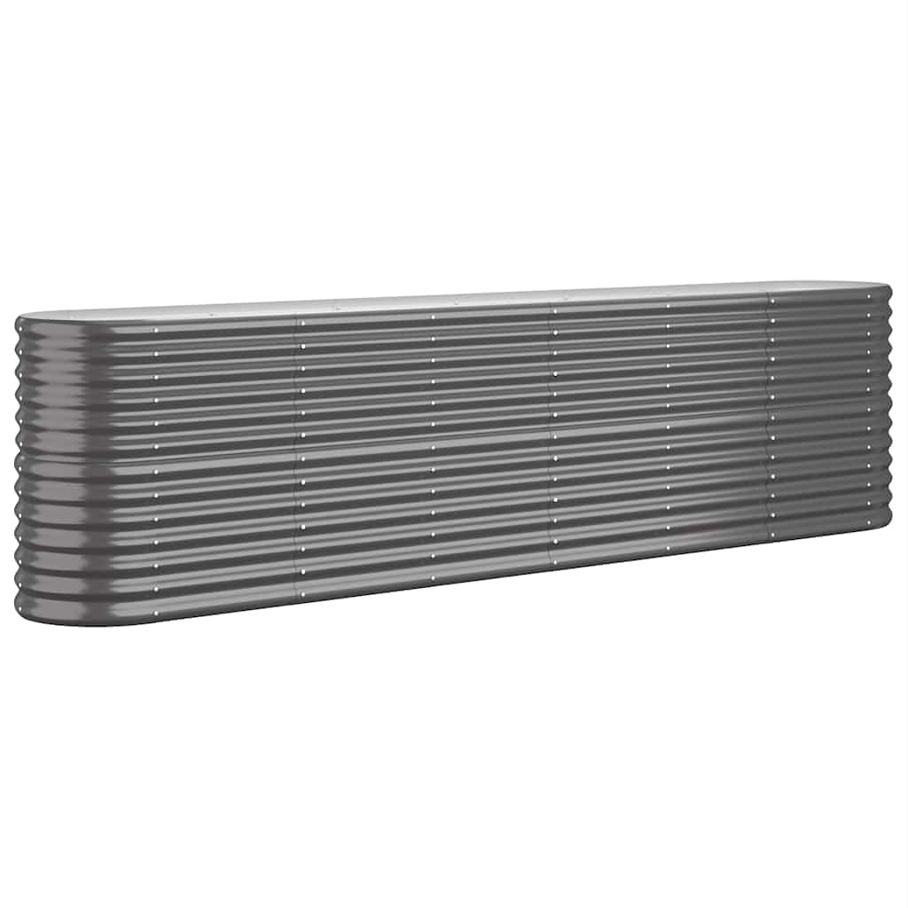 vidaXL Raised Garden Bed 68 x 40 x 260cm Galvanised Steel Anthracite