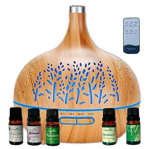 Umidificador e Aromatizador de Ar Purificador Led com 5 Essências Aromatizadoras Concentradas