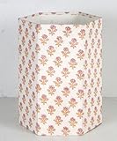 Generic Handblock Printed Pepar Cardboard Dustbin for Kitchen Home Trash can Wastebaskets Gift Item Decorative Floral Design Wastebasket (1, V)