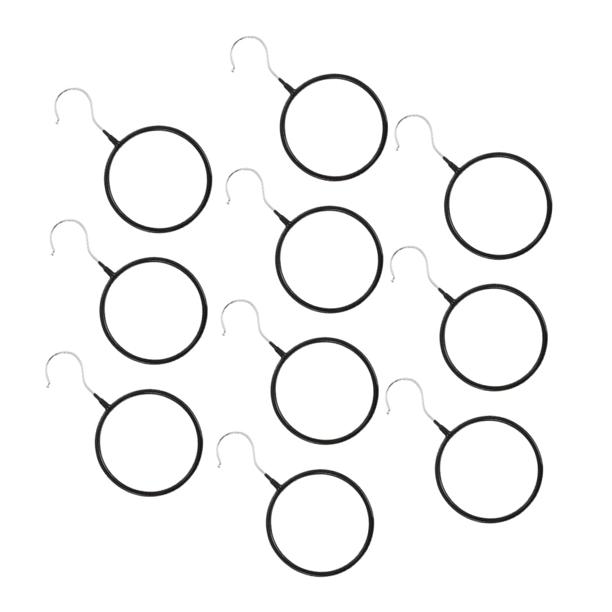OUNONA 10pcs Scarf Ring Scarf Hangers for Closet Scarf Holder Organizer Belt Scarf Hangers Scarf Organizer Tie Hangers Scarves Organizers Organiser Circle Soft Shawl Cinch White Black