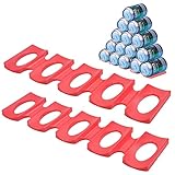 Pinsheng 2 Pezzi Portabottiglie in Silicone, Bottiglia Impilamento Mat Rack di Stoccaggio Frigorifero Per Frigo Bottiglia Vino Birra Usa per Cucina, Rosso