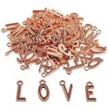 pson 104PCS Alphabet Letter Charms Set (4 Complete A-Z Sets), Rose gold Initial Letter Pendants for DIY Jewelry Making, Personalized Bracelet Necklace Crafts