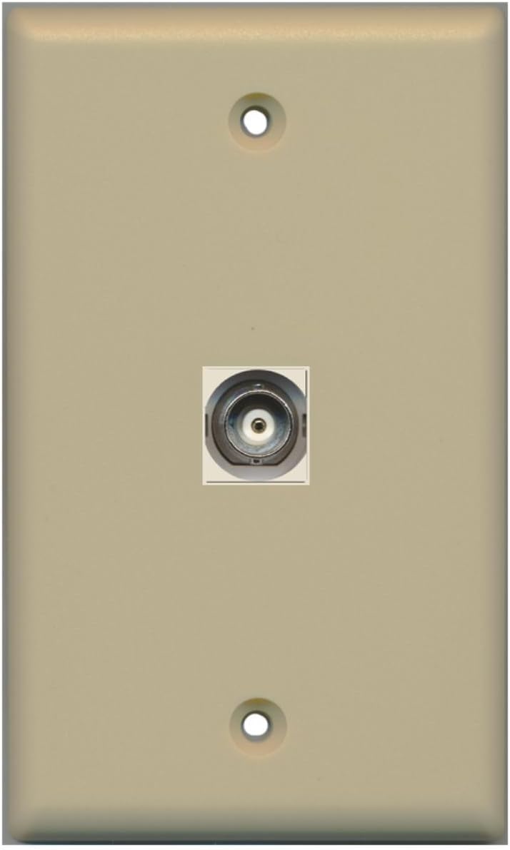 BNC Video Wall Plate with Keystone Coupler Type Jack - 1 Port - Ivory